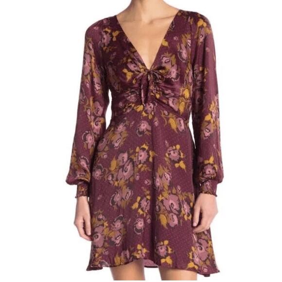 Free People Dresses & Skirts - Free People Morning Light Mini Dress Women’s Size 2 Floral Polka Dot Long Sleeve